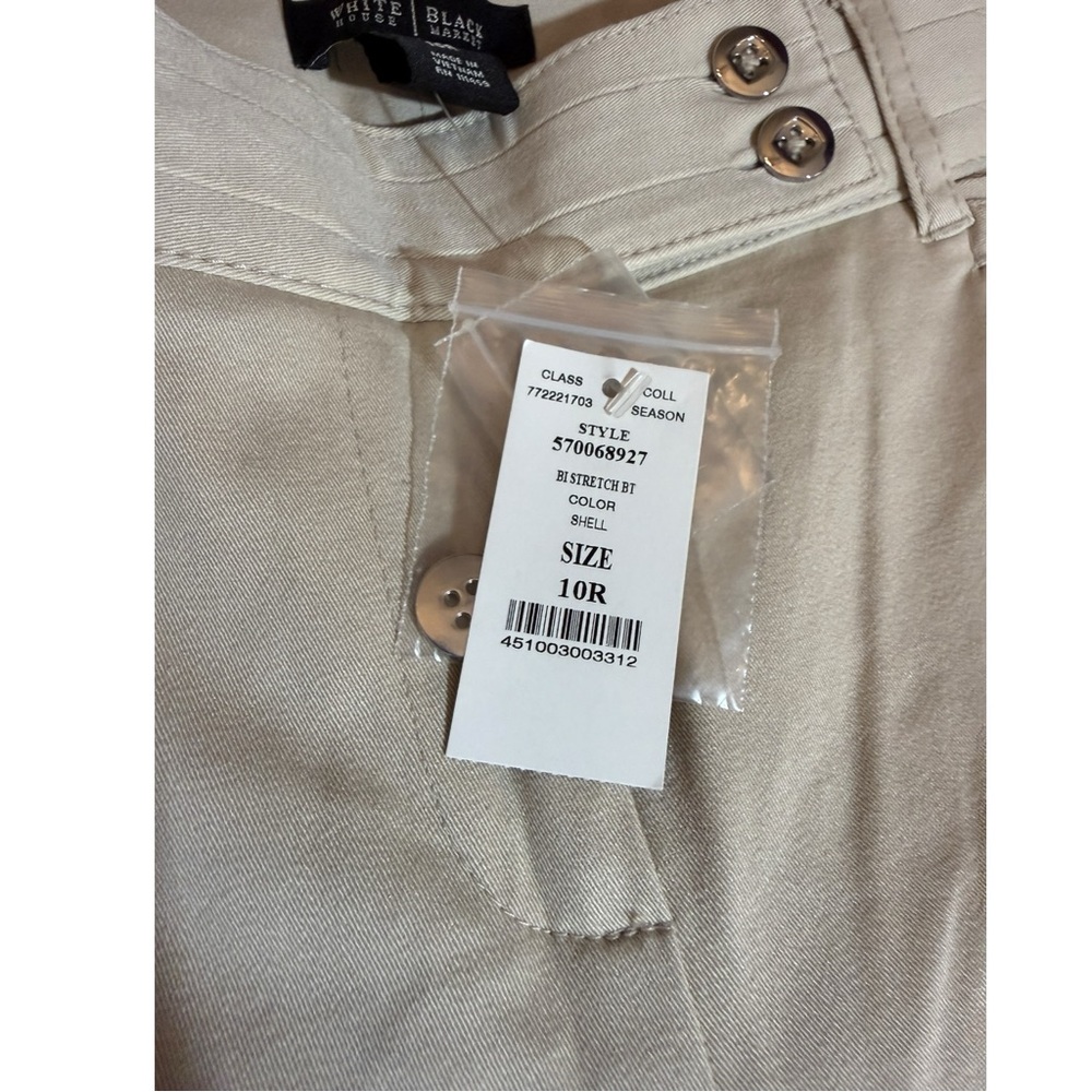 White House Black Market Beige Modern Boot Trouser Pants, size 10R - Picture 2 of 13
